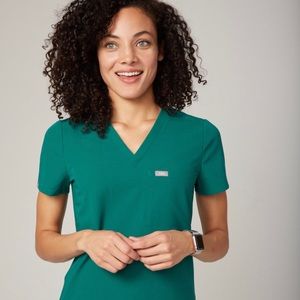 Figs Scrubs in Hunter Green